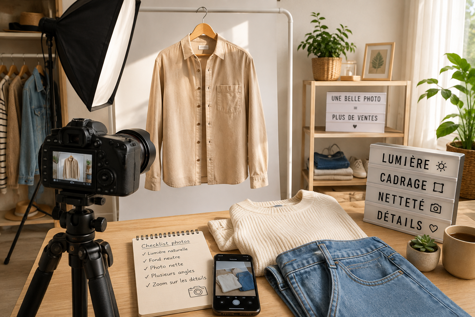 Réussir les photos de vêtements à vendre