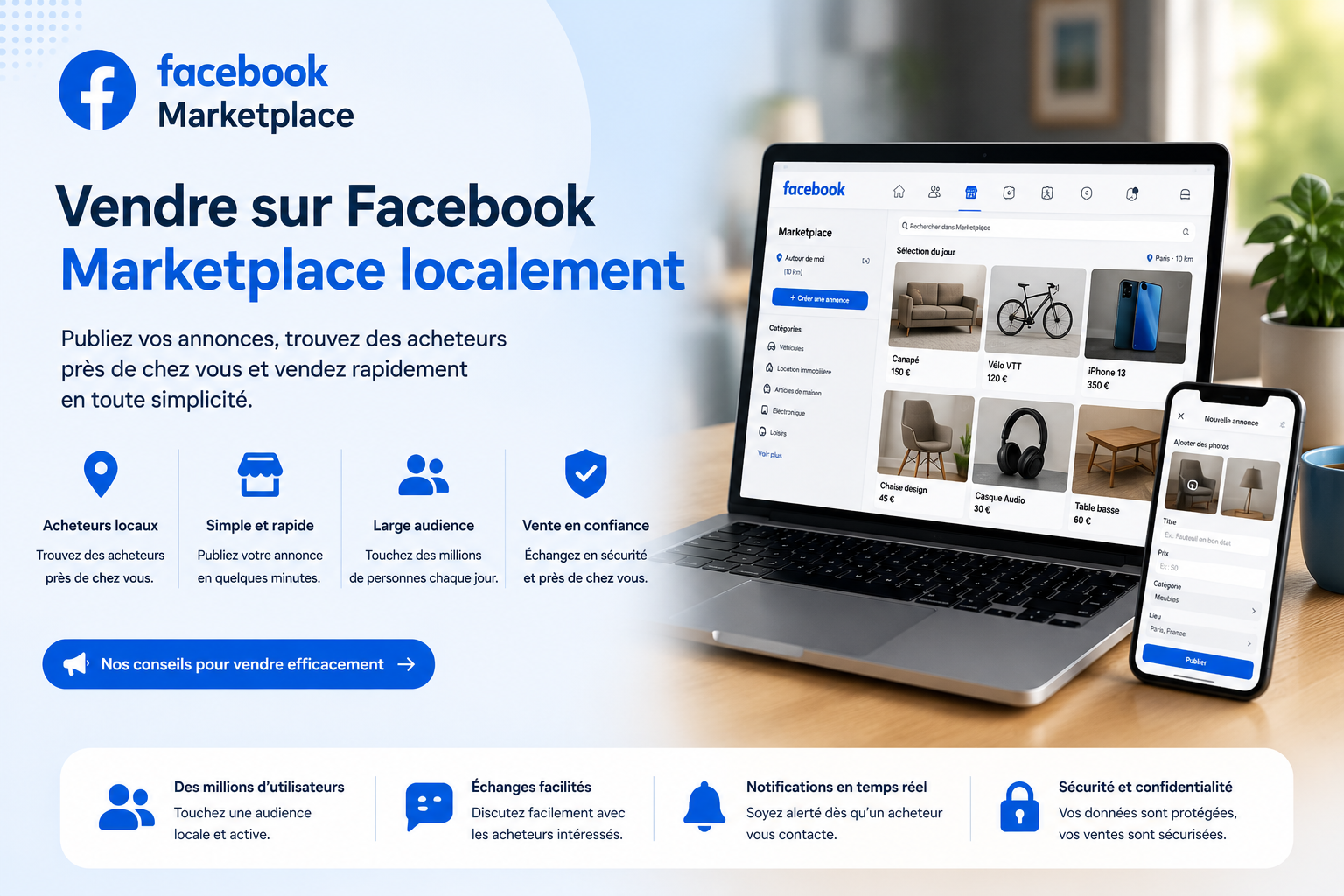 Vendre sur Facebook Marketplace localement