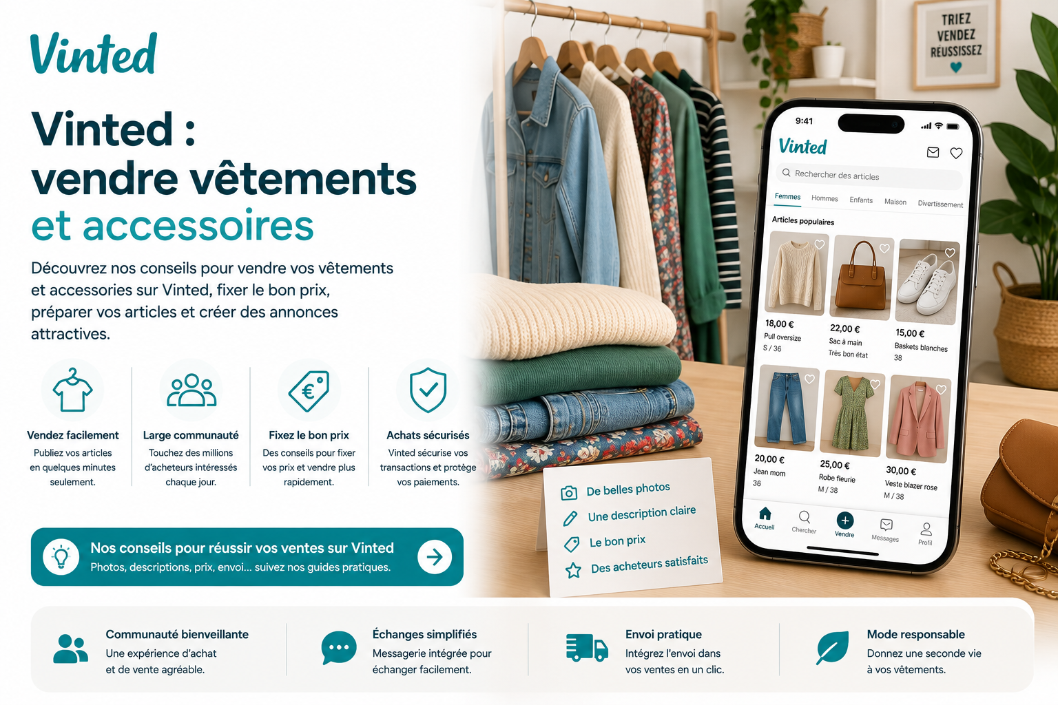 Vinted : vendre vêtements et accessoires