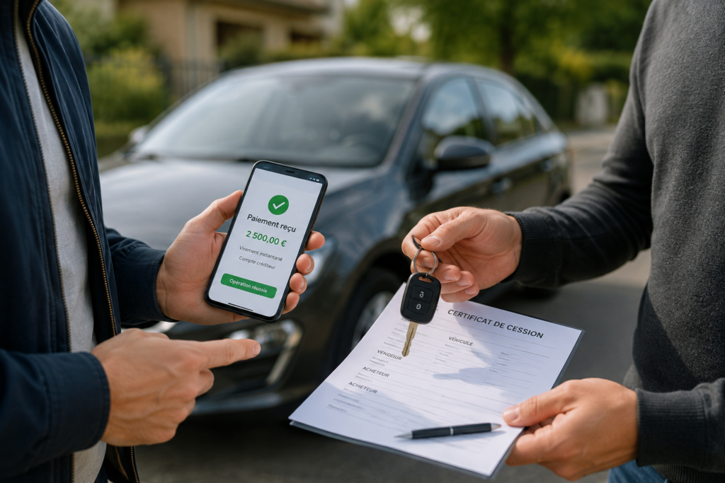 Vérification du paiement avant de remettre les clés d'une voiture
