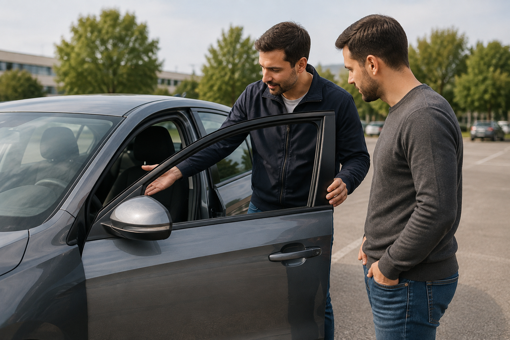 Essai d'une voiture en toute sécurité avant la vente