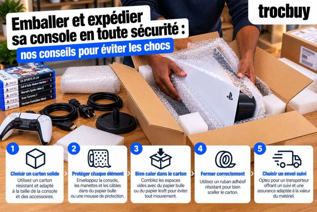 Emballer et expédier une console de jeux vidéo en toute sécurité