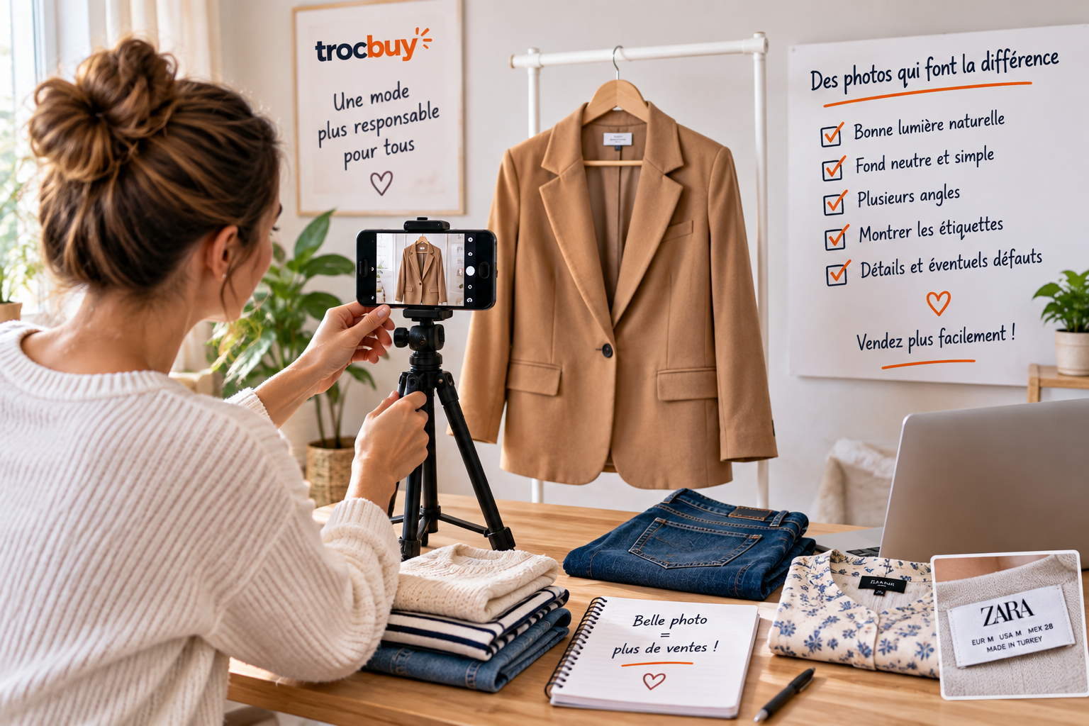 Prendre de belles photos pour vendre des vêtements d’occasion