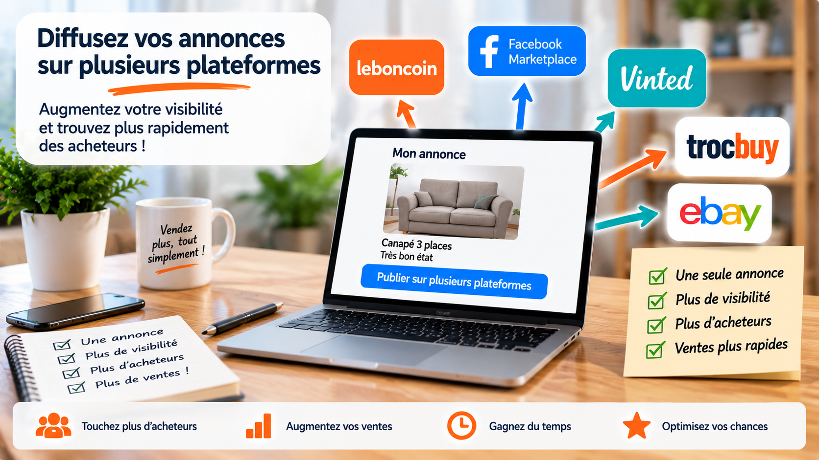Publier une annonce sur plusieurs plateformes de vente en ligne