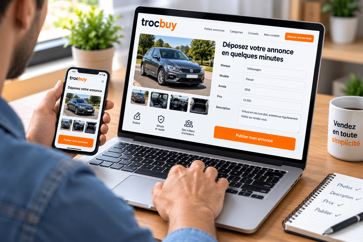 Créer une annonce de voiture d'occasion en ligne