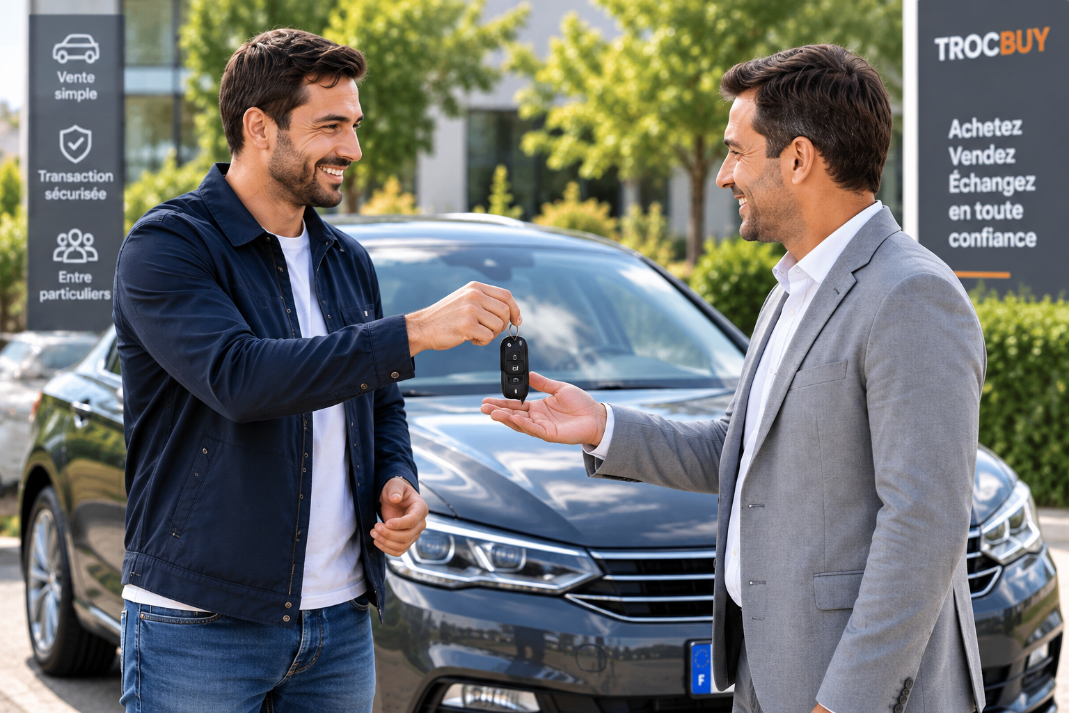 Remise des clés lors de la vente d'une voiture