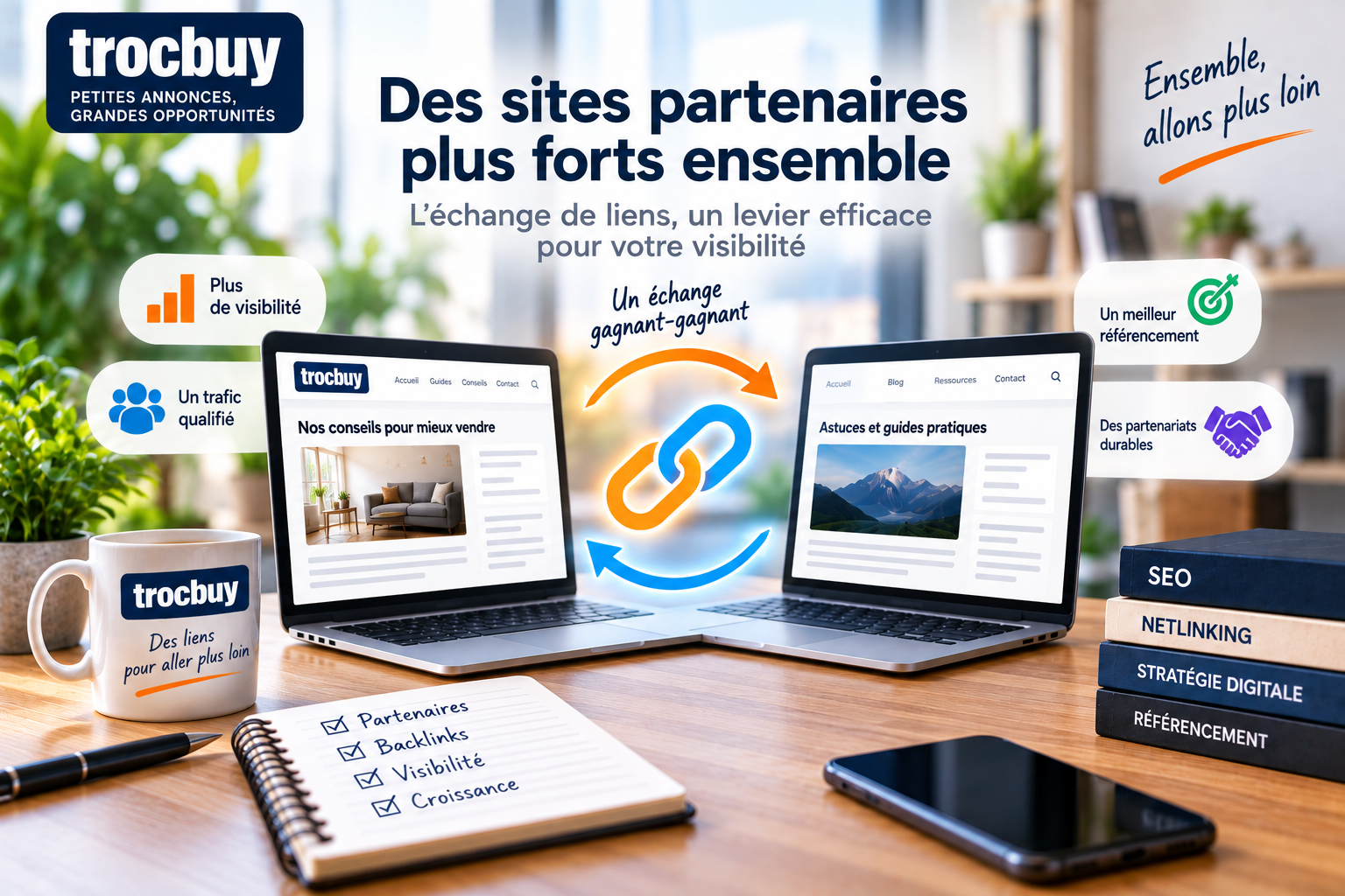 Sites partenaires utilisant l'échange de liens pour développer leur visibilité