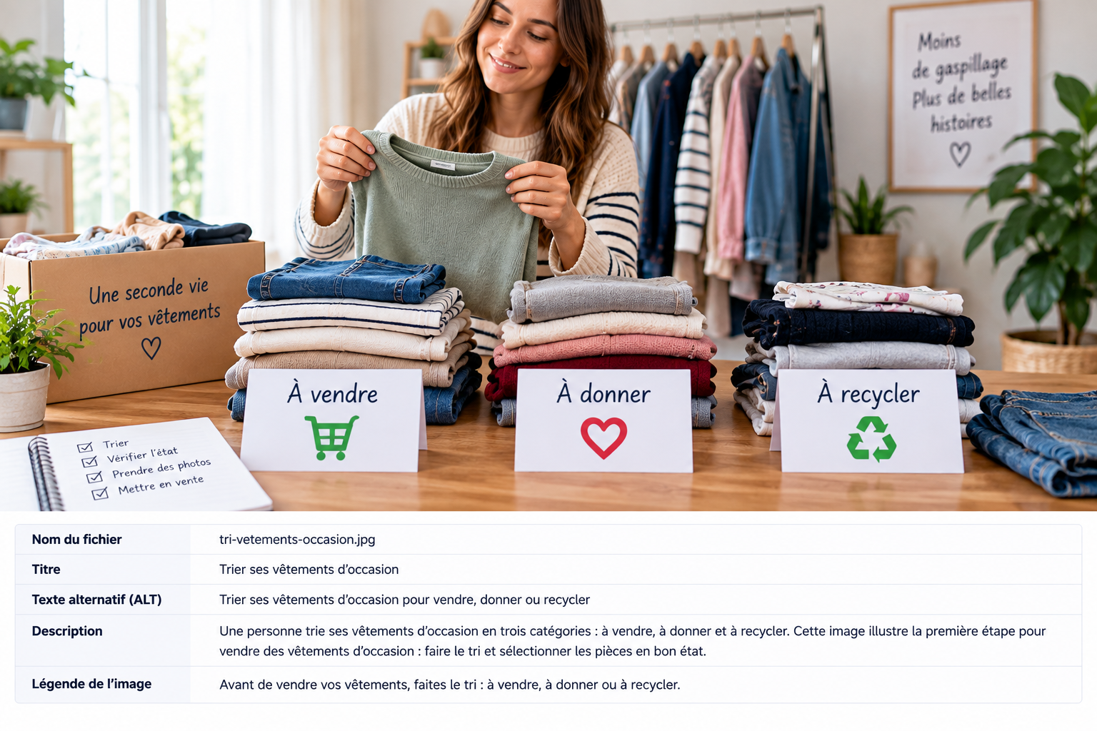 Trier ses vêtements d’occasion pour vendre, donner ou recycler