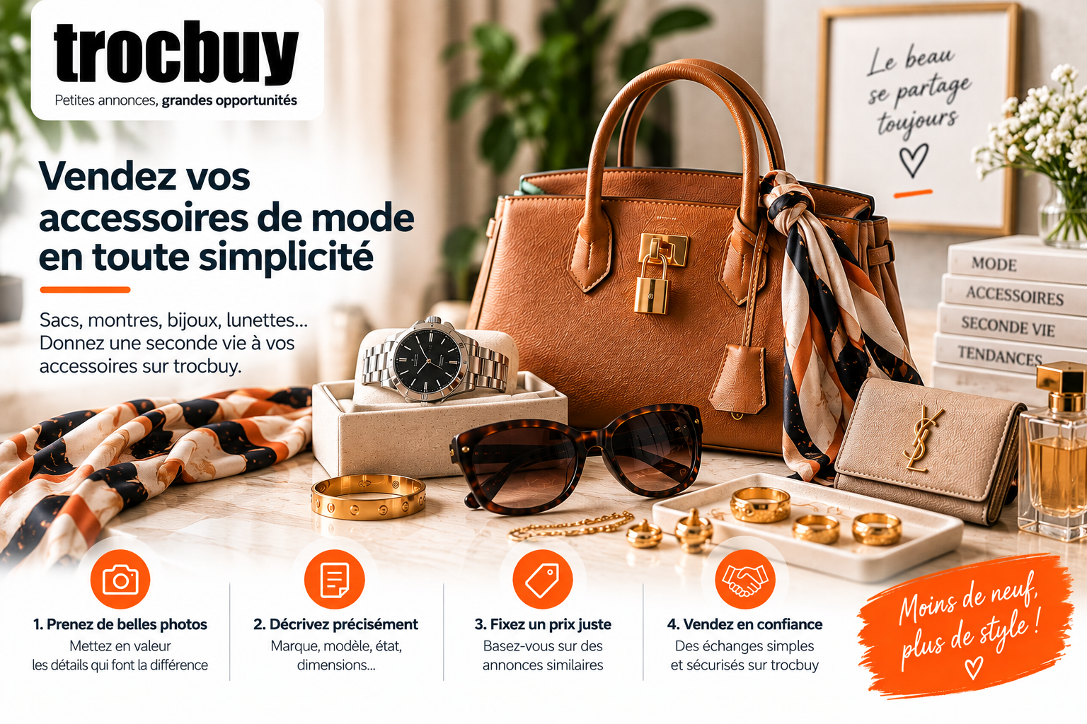 Conseils pour vendre sacs montres bijoux et accessoires de mode d'occasion
