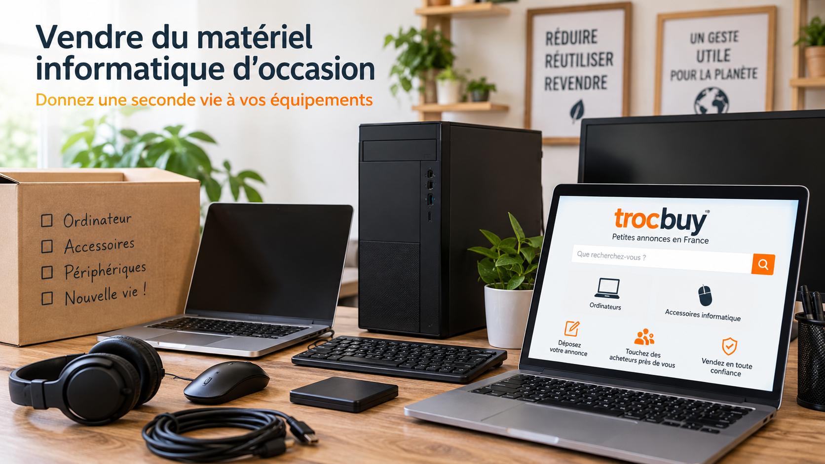 Matériel informatique d'occasion à préparer pour la vente