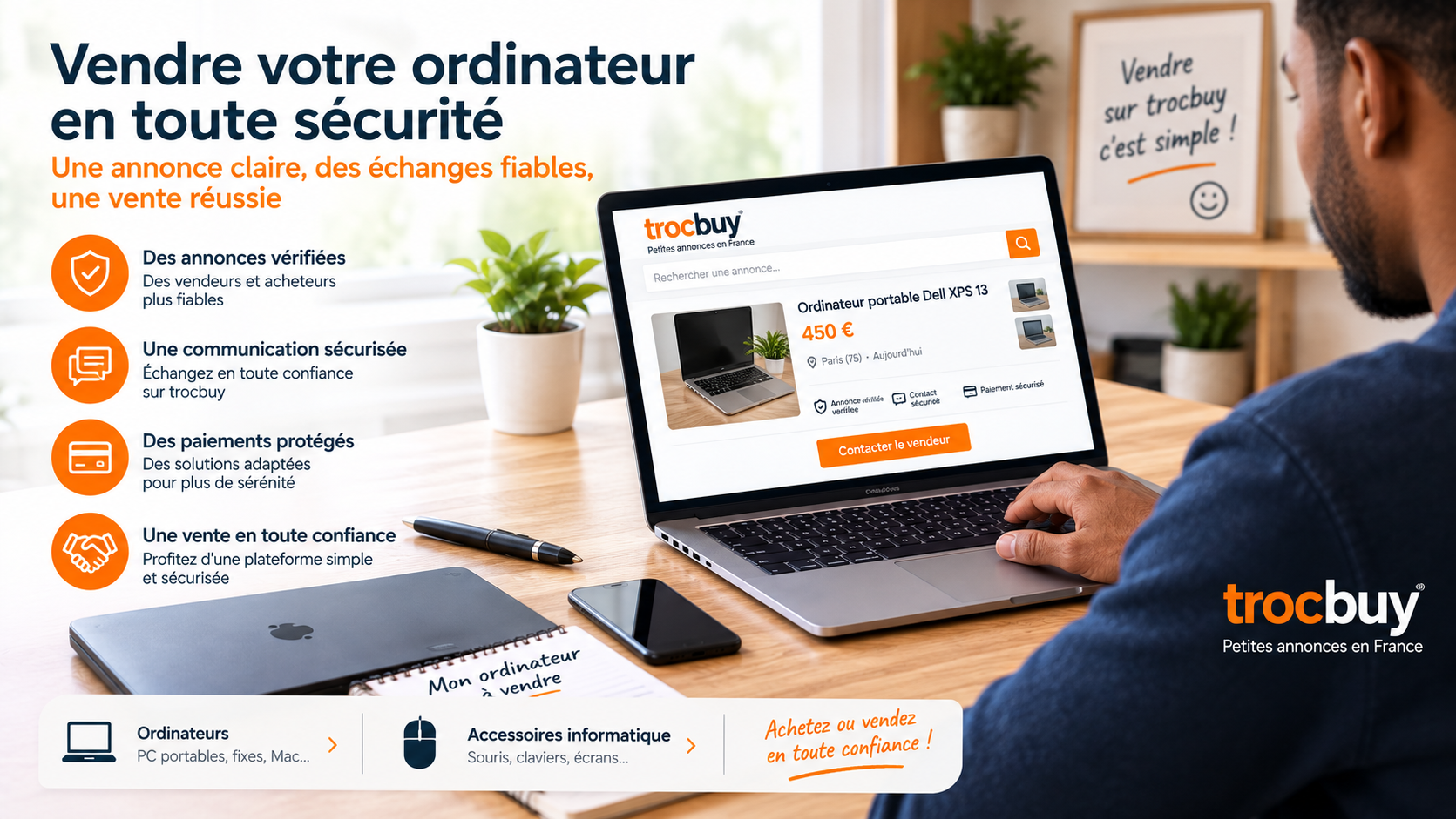Publier une annonce et vendre un ordinateur d'occasion en toute vigilance