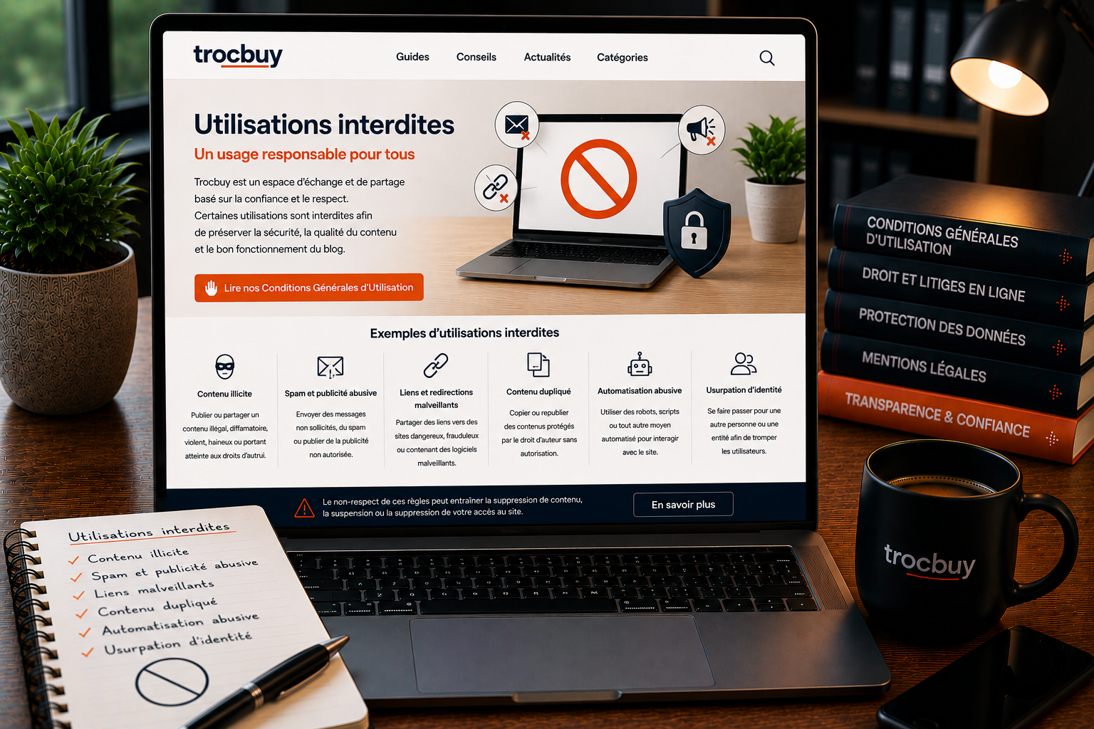 Utilisations interdites sur le blog trocbuy