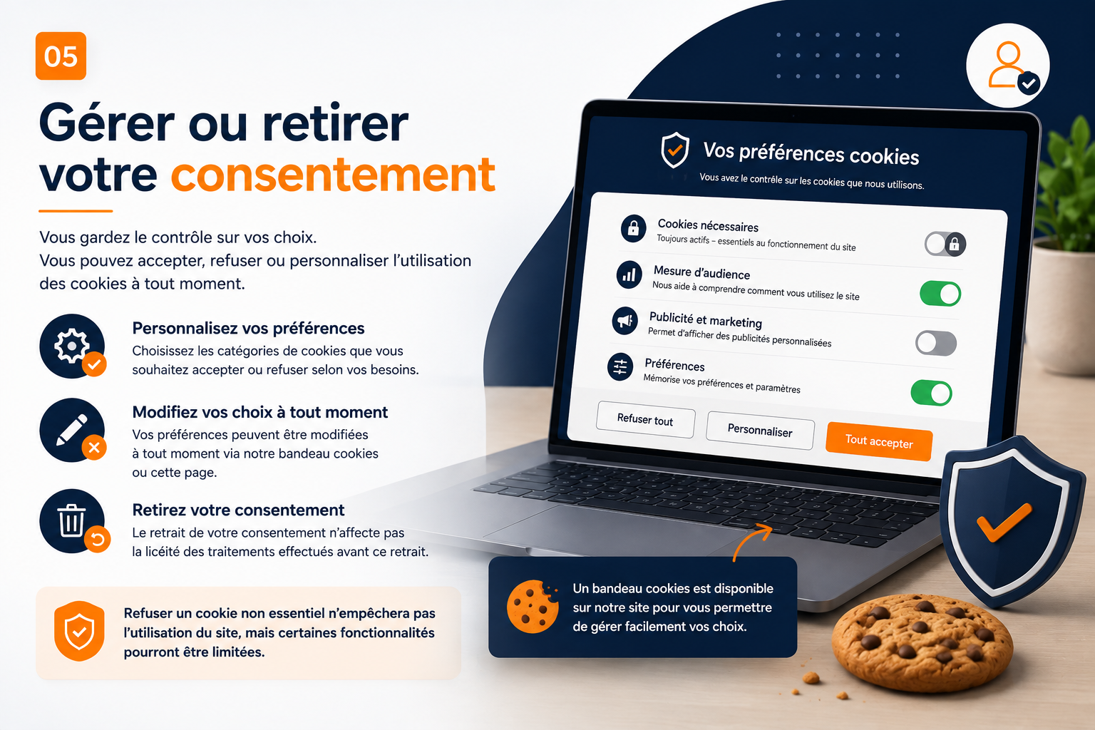 Gérer ou retirer son consentement aux cookies